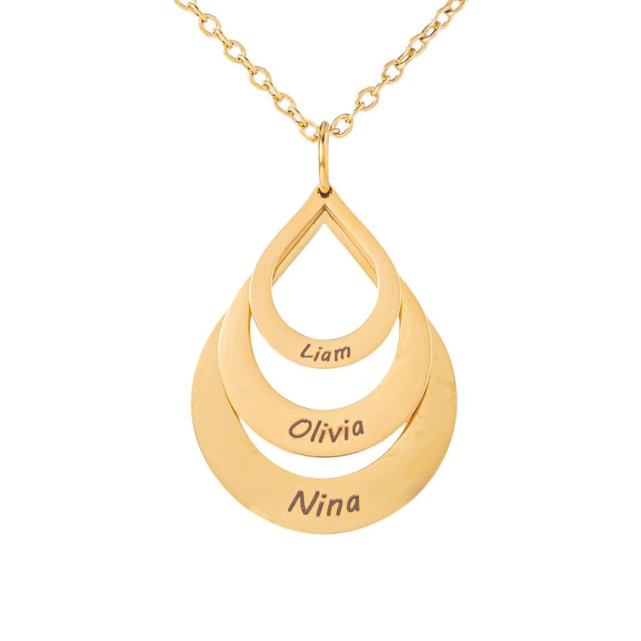 Personalized Drop Necklace with Multiple Names