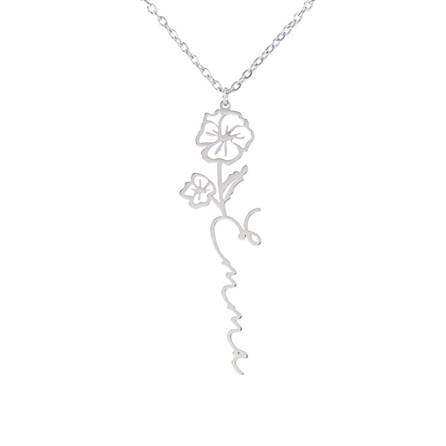 Personalized Flower Necklace