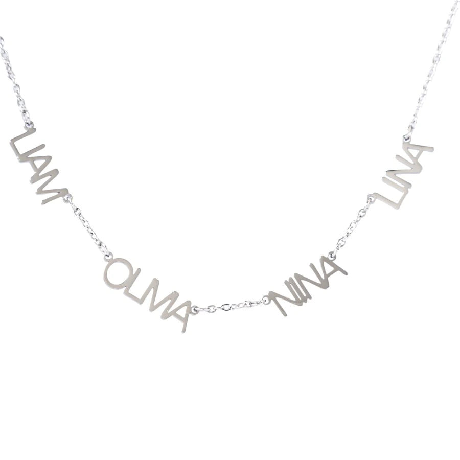 Personalized Uppercase Multi-Name Necklace