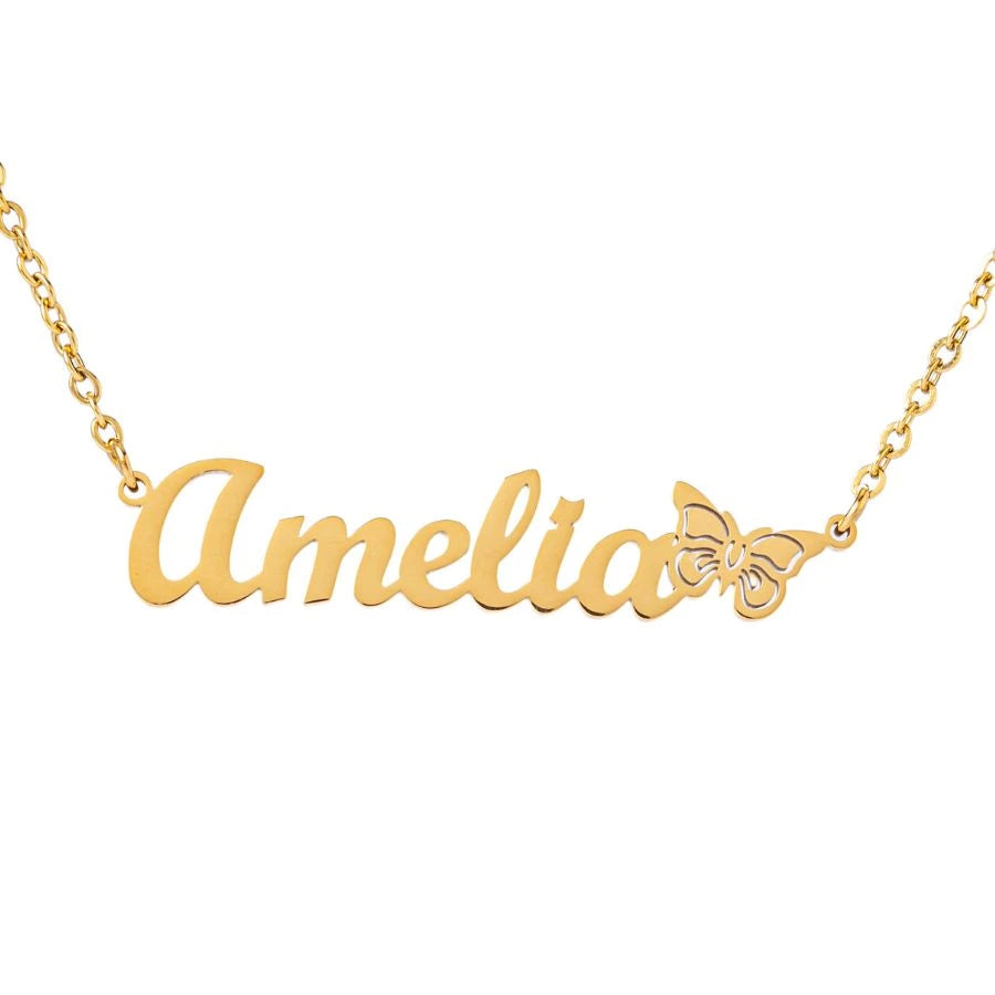 Personalized Name Necklace Butterfly