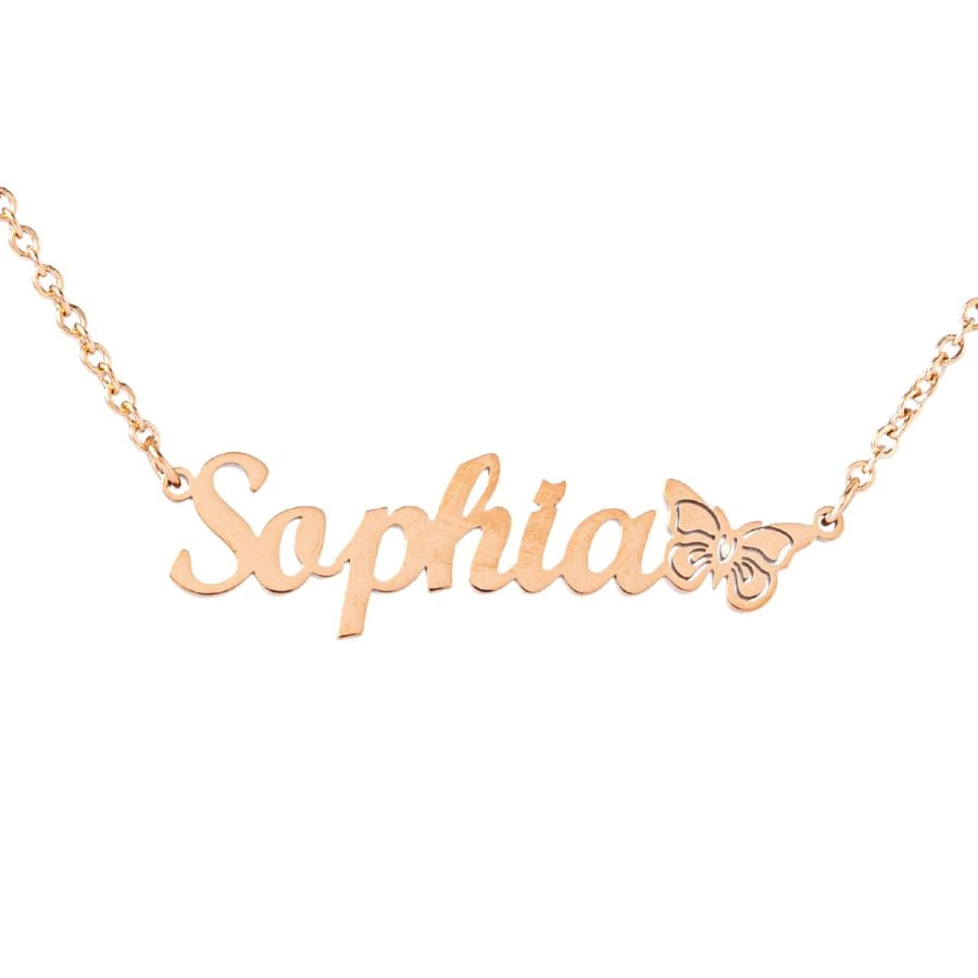 Personalized Name Necklace Butterfly