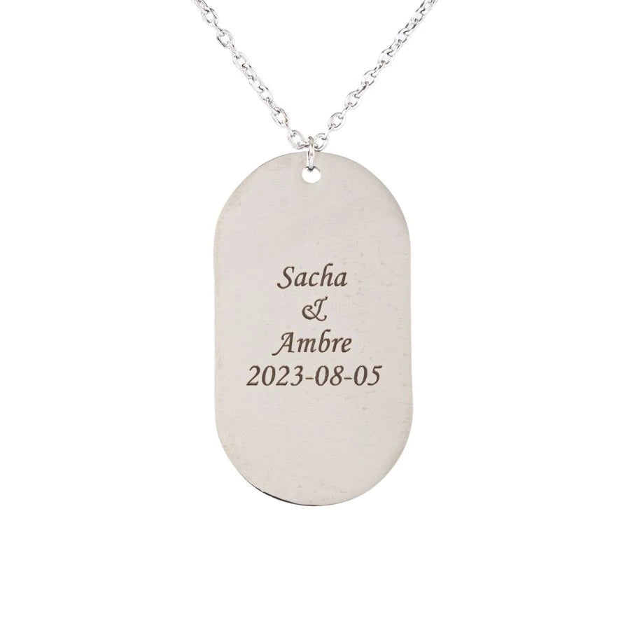 Personalized Silver Dog Tag Necklace