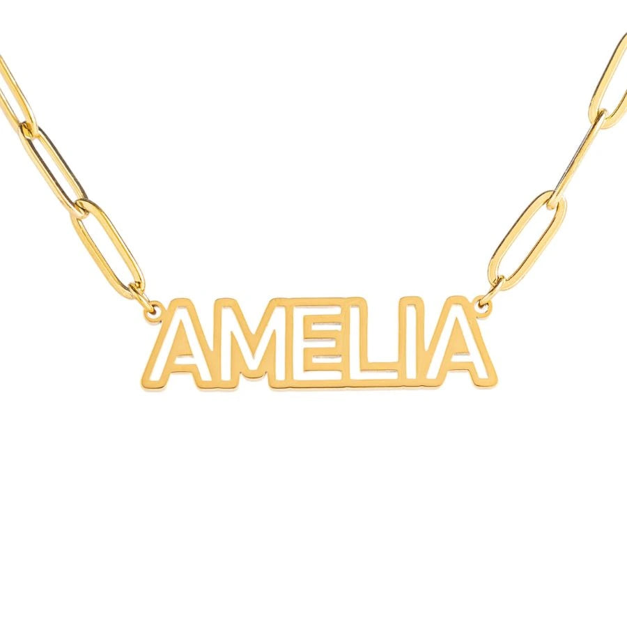 Cut-Out Uppercase Name Necklace
