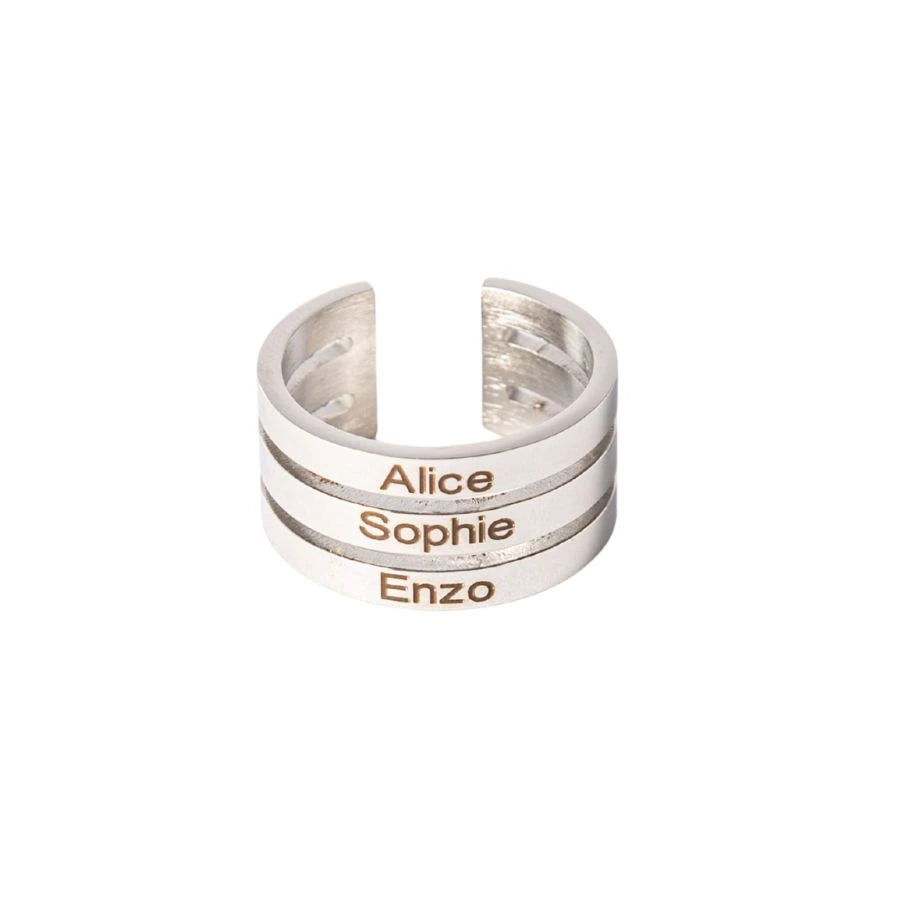 Personalized Three-Name Ring