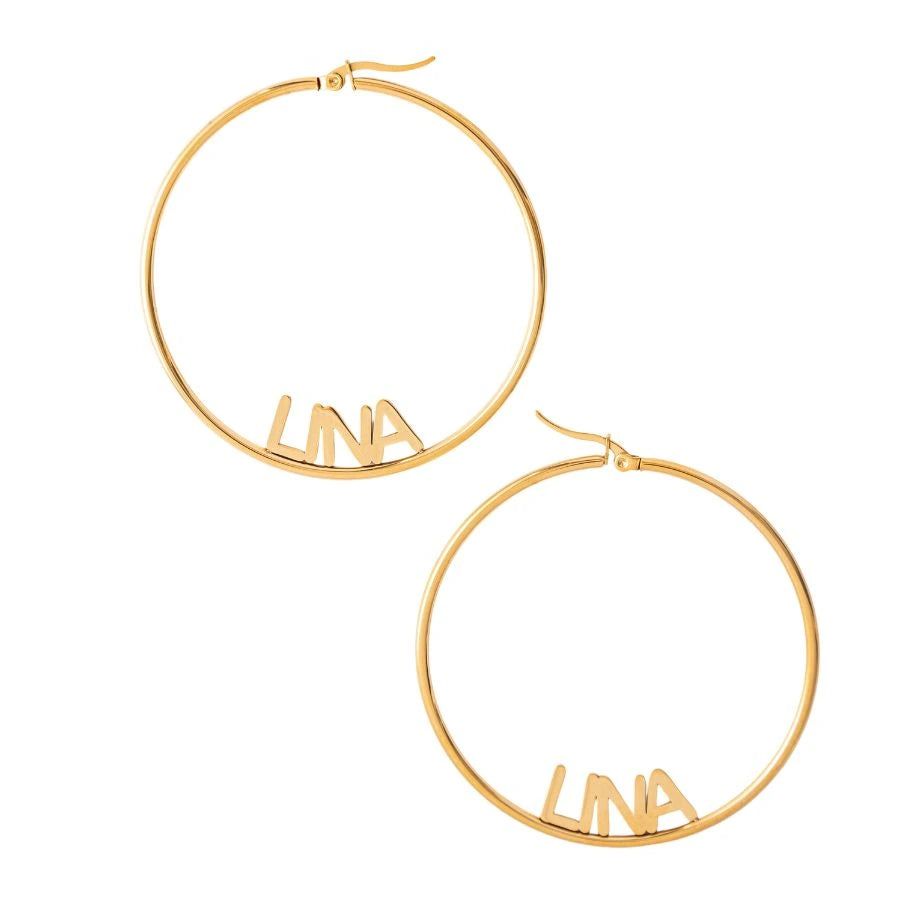 Personalized Closed Hoop Earrings