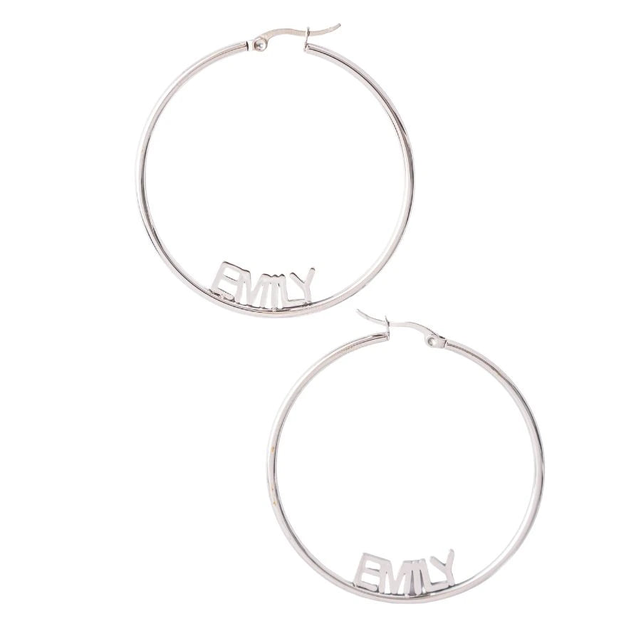 Personalized Closed Hoop Earrings