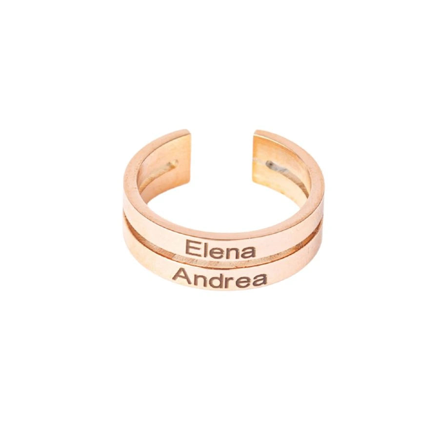 Personalized Open Two-Name Ring