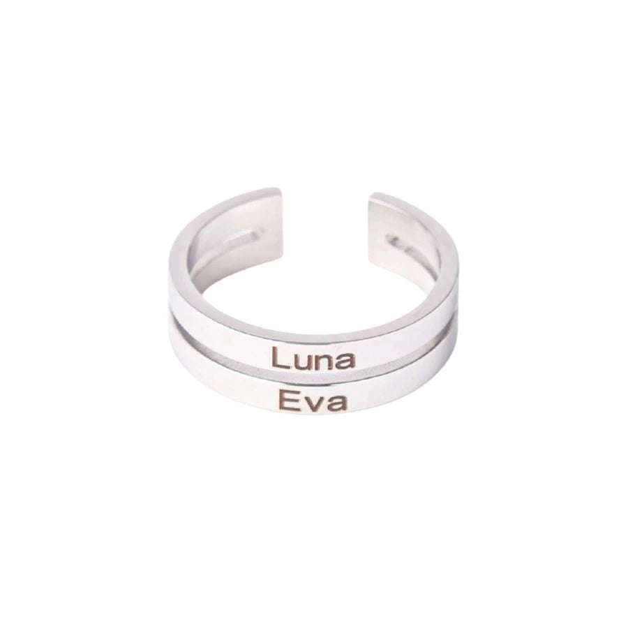 Personalized Open Two-Name Ring