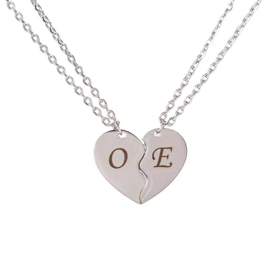 Personalized Split Heart Necklace