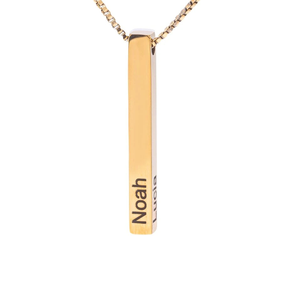 Personalized 3D Bar Necklace