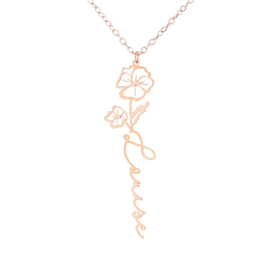 Personalized Flower Necklace