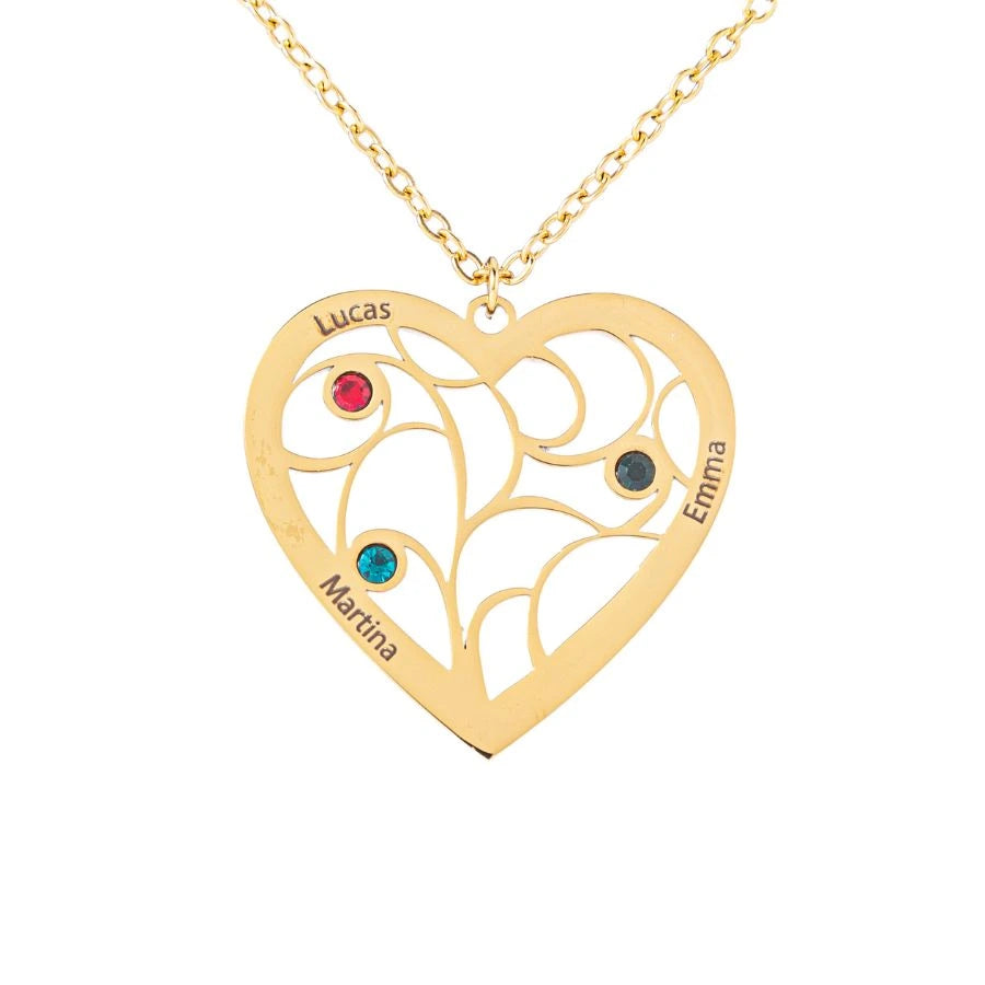 Heart Necklace with Birthstone