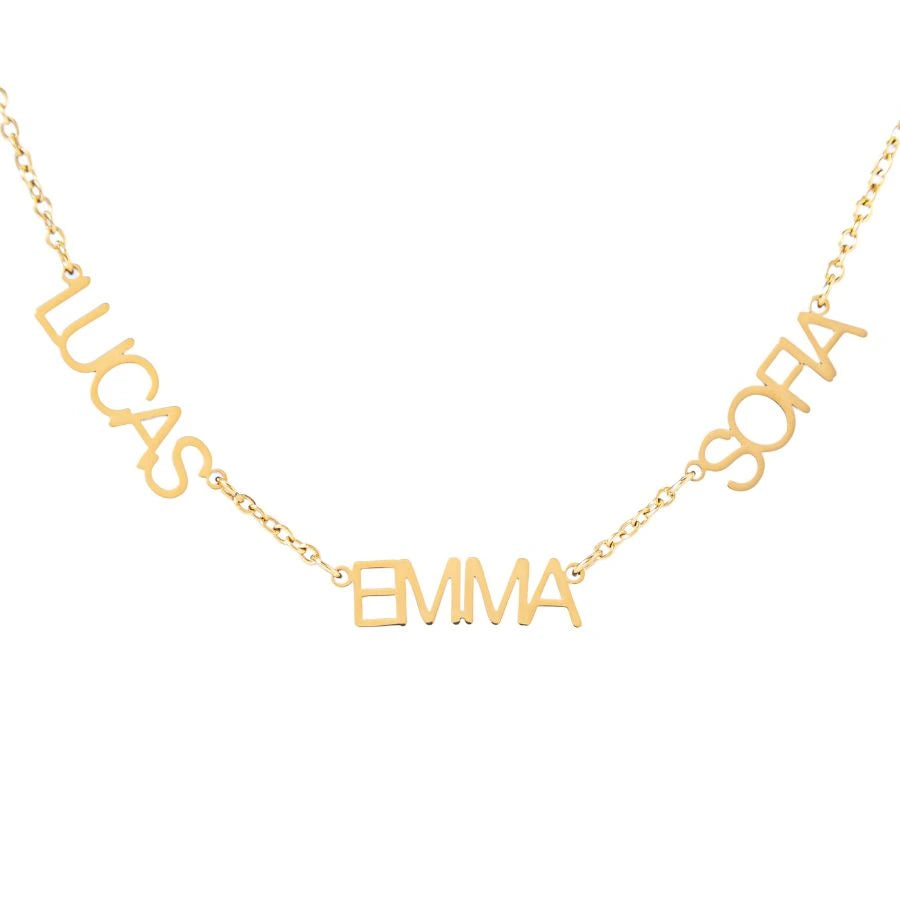 Personalized Uppercase Multi-Name Necklace
