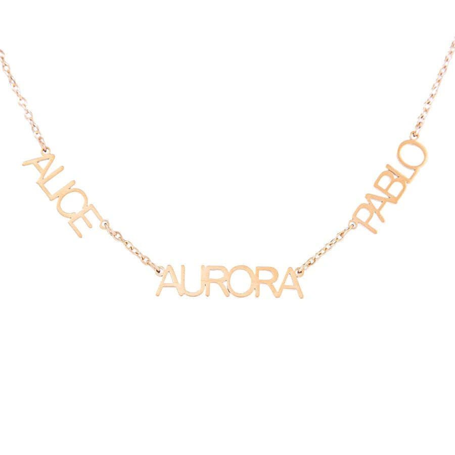 Personalized Uppercase Multi-Name Necklace