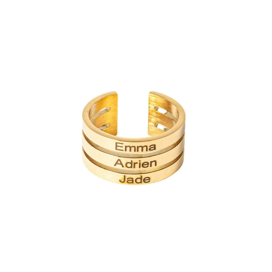 Personalized Three-Name Ring