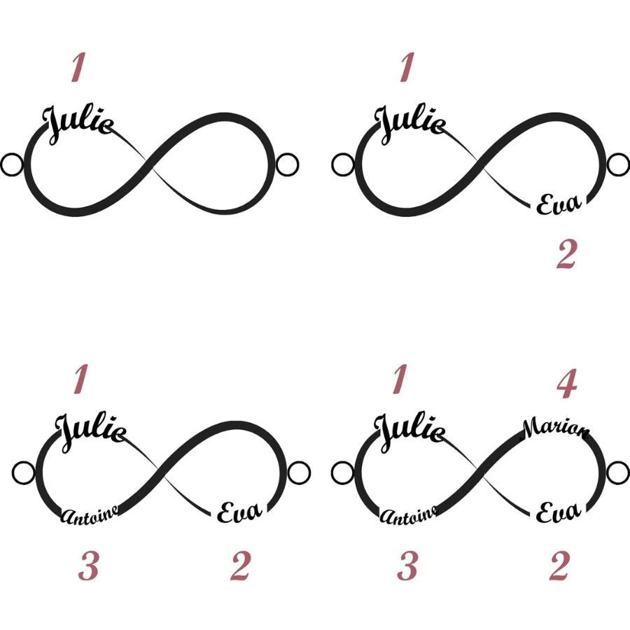 Personalized Infinity 4-Name Necklace