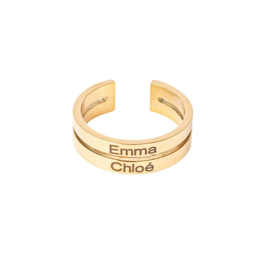Personalized Open Two-Name Ring